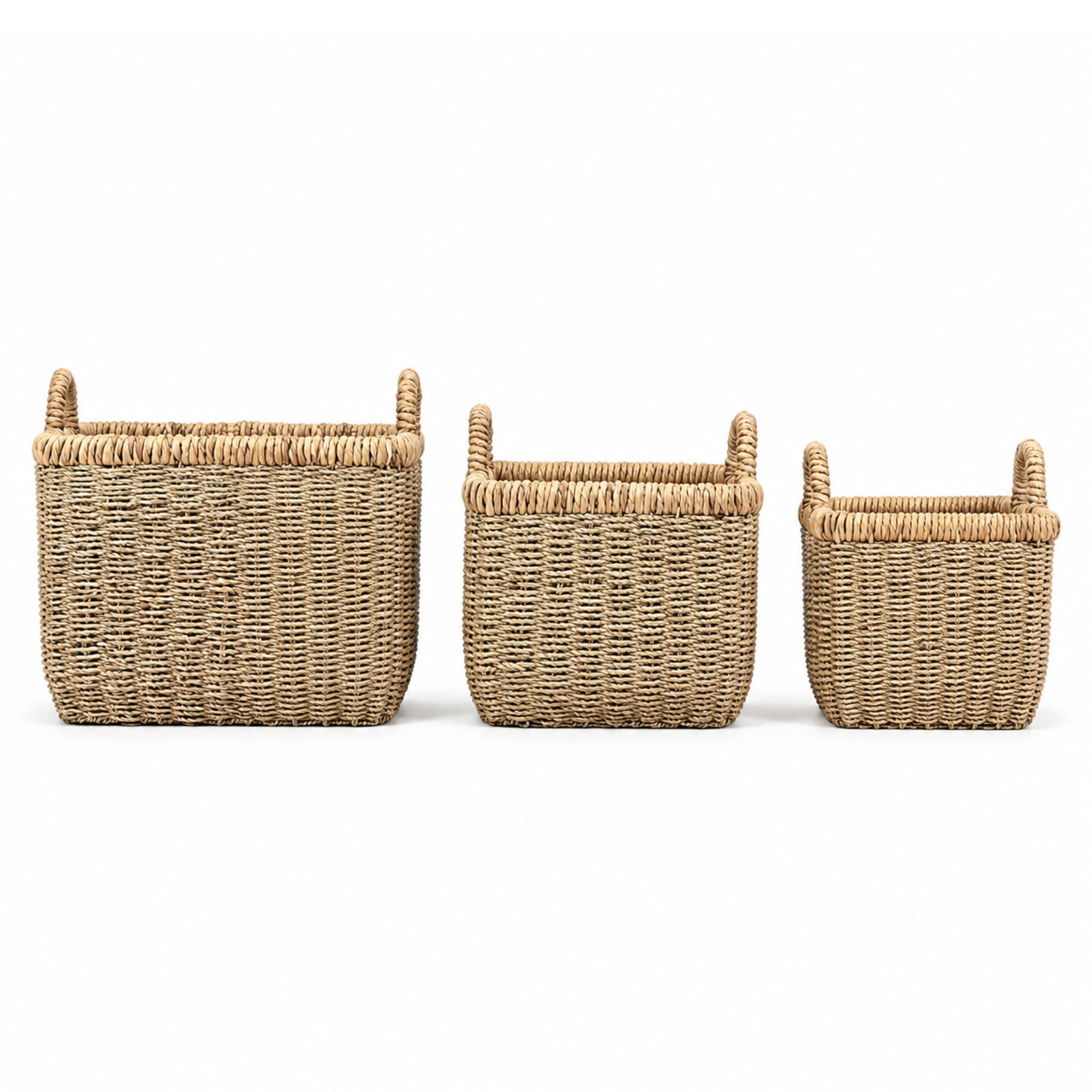 Rectangular Close-Weave Seagrass Basket Set – BKS-S49 (Cói) - Detail View 4 - Vietrustic