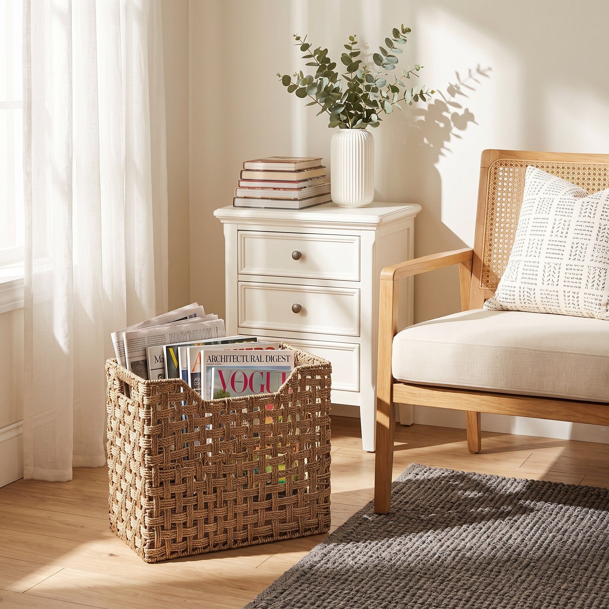 Rectangular Seagrass Storage Basket Pair – BKS-S97 (Cói) - Detail View 3 - Vietrustic