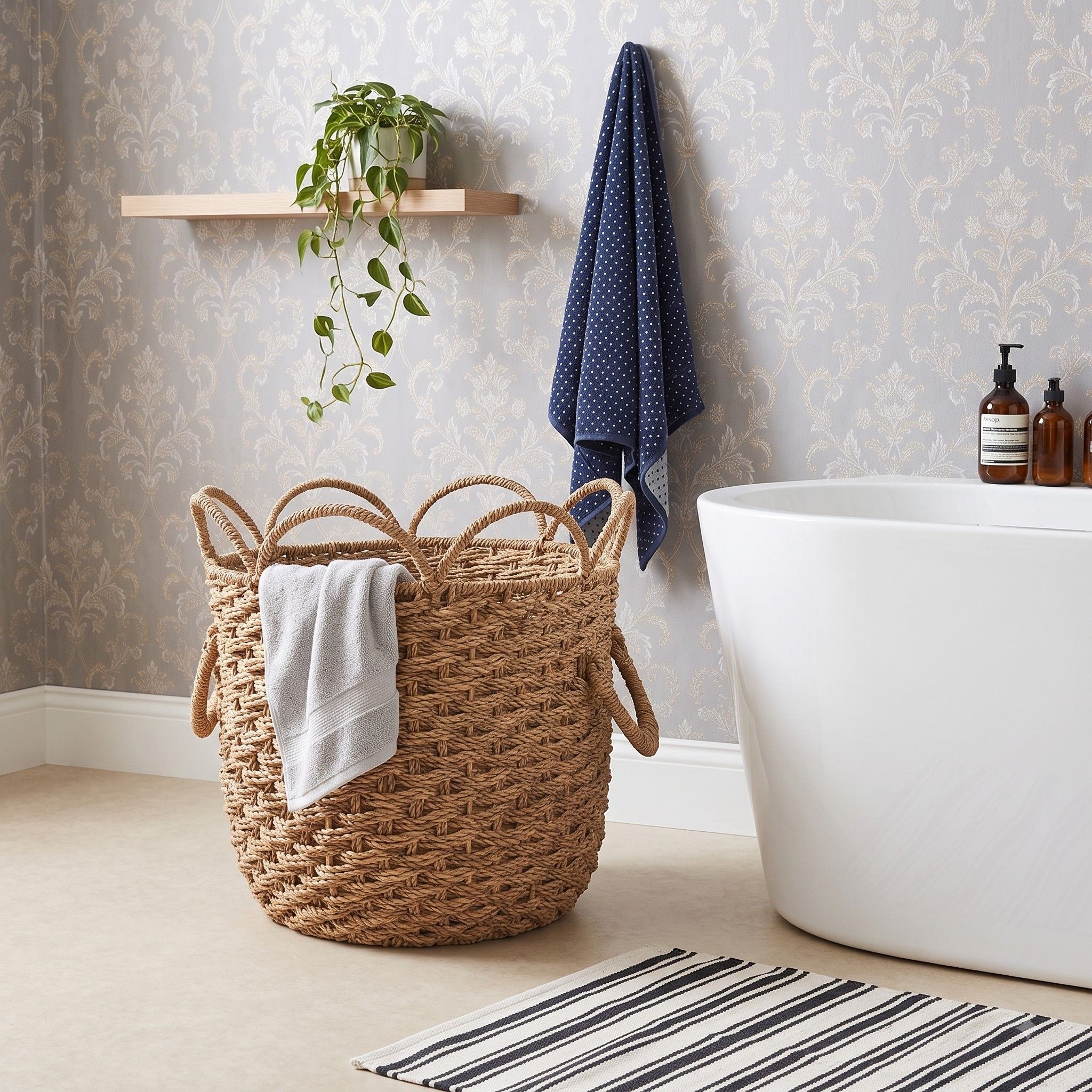 Round Open-Weave Seagrass Storage Basket – BKS-S77 (Cói) - Detail View 3 - Vietrustic