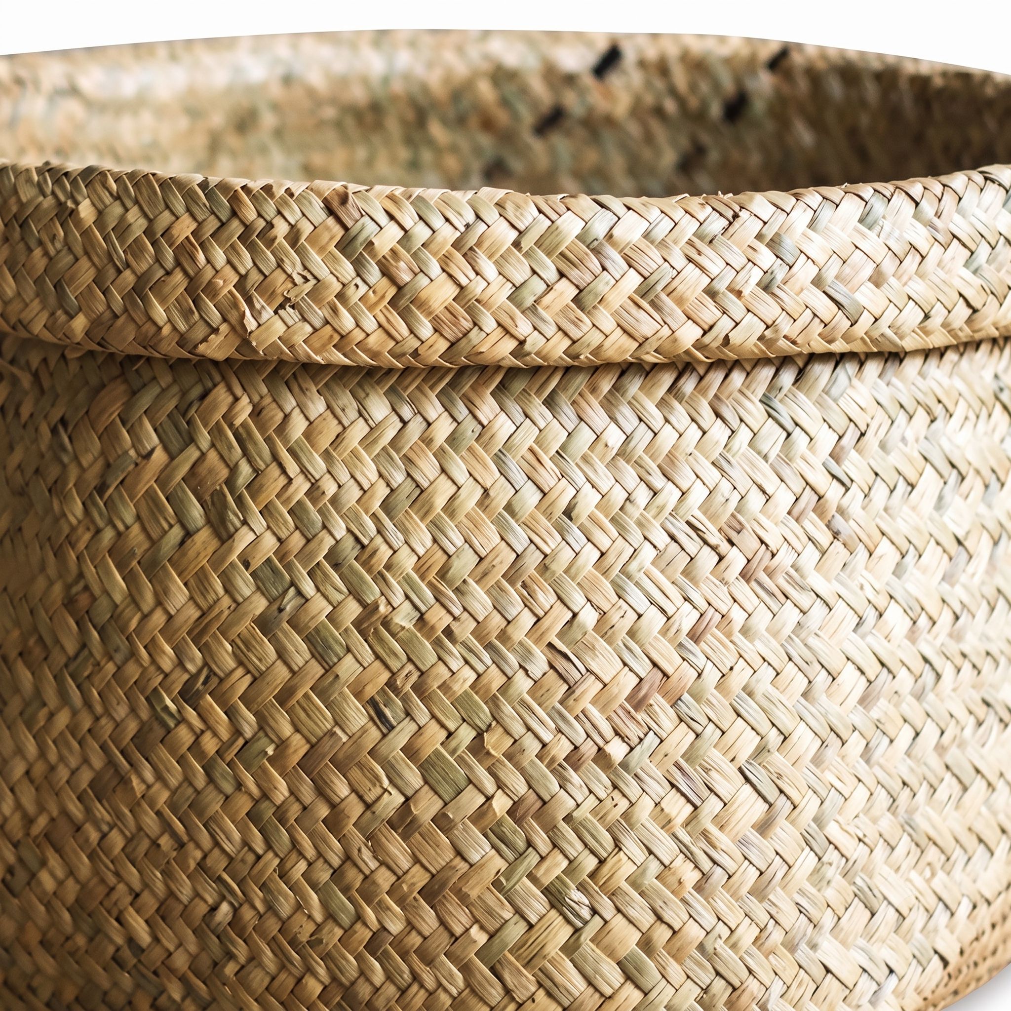 Round Seagrass Storage Basket – BKS-C23 (Cói) - Detail View 2 - Vietrustic