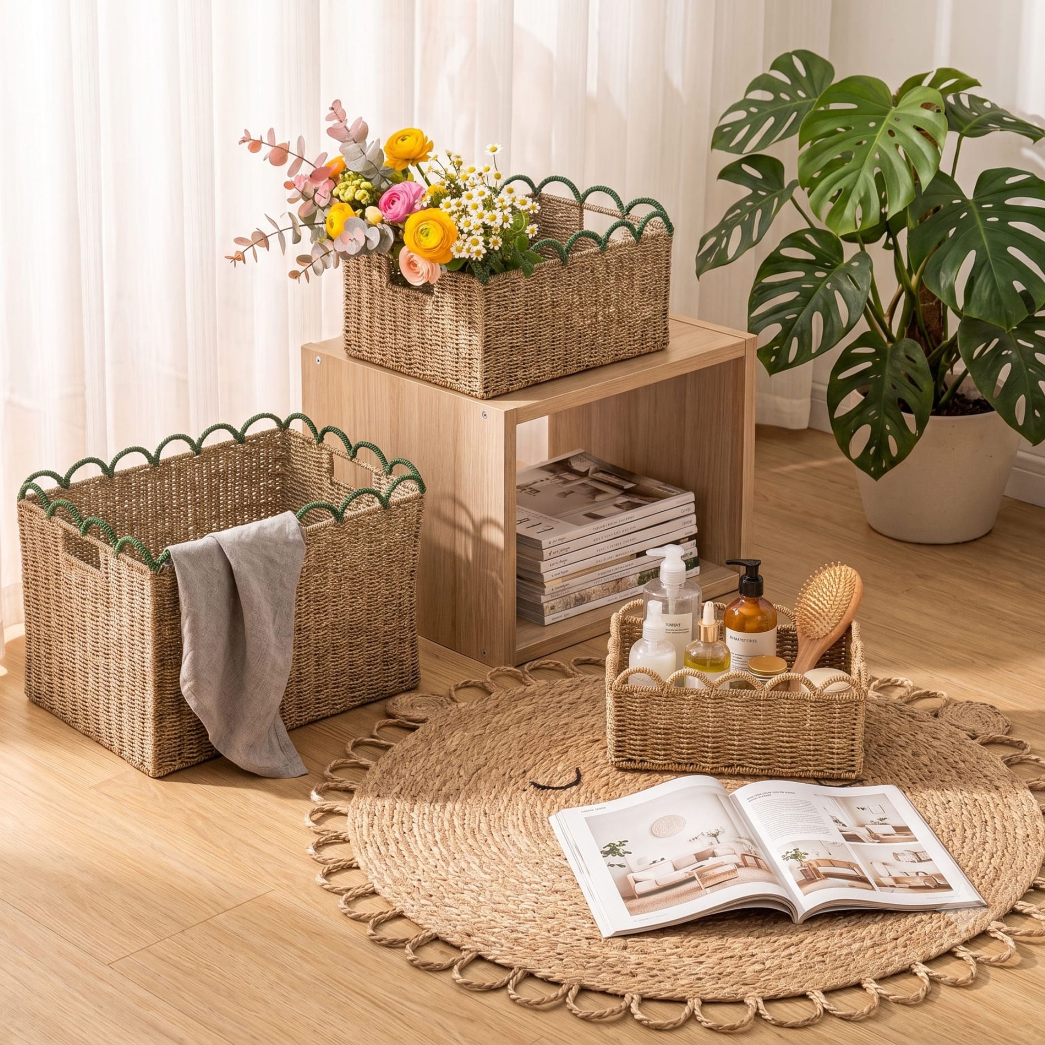 Seagrass Storage Basket BKS-S81 (Cói) - Detail View 4 - Vietrustic