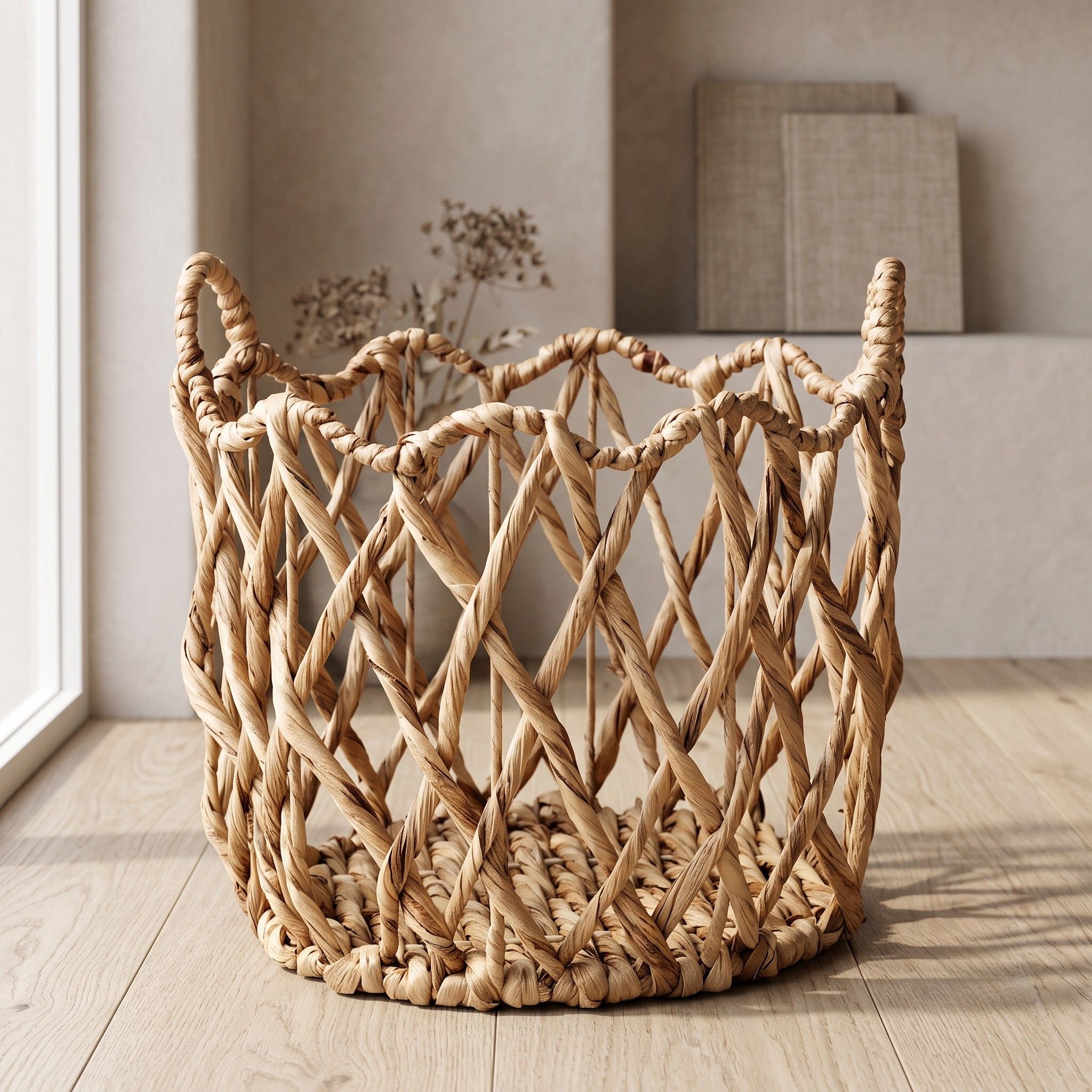 Water Hyacinth Storage Basket BKH-K239 (Lục bình / Bèo) - Detail View 3 - Vietrustic