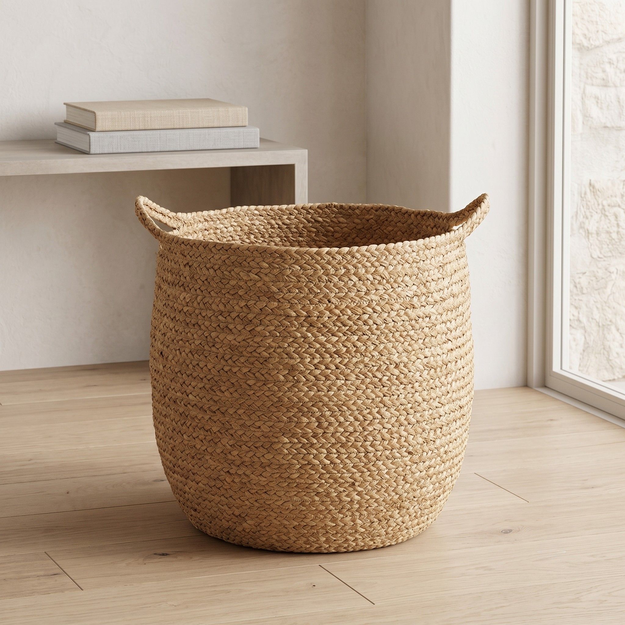 Water Hyacinth Laundry Basket BKM-Z132 (Lục bình / Bèo) - Detail View 2 - Vietrustic