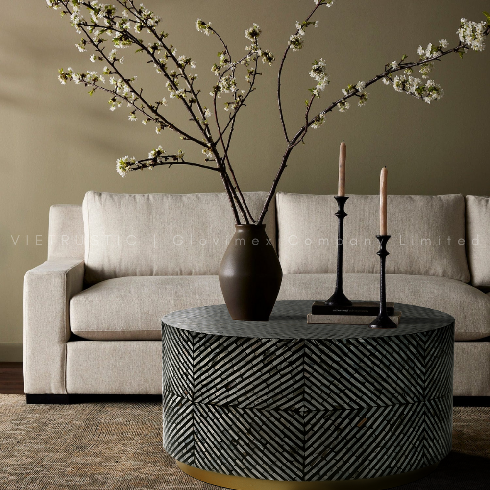 Vietrustic Mother of Pearl Round Large Coffee Table Wholesale