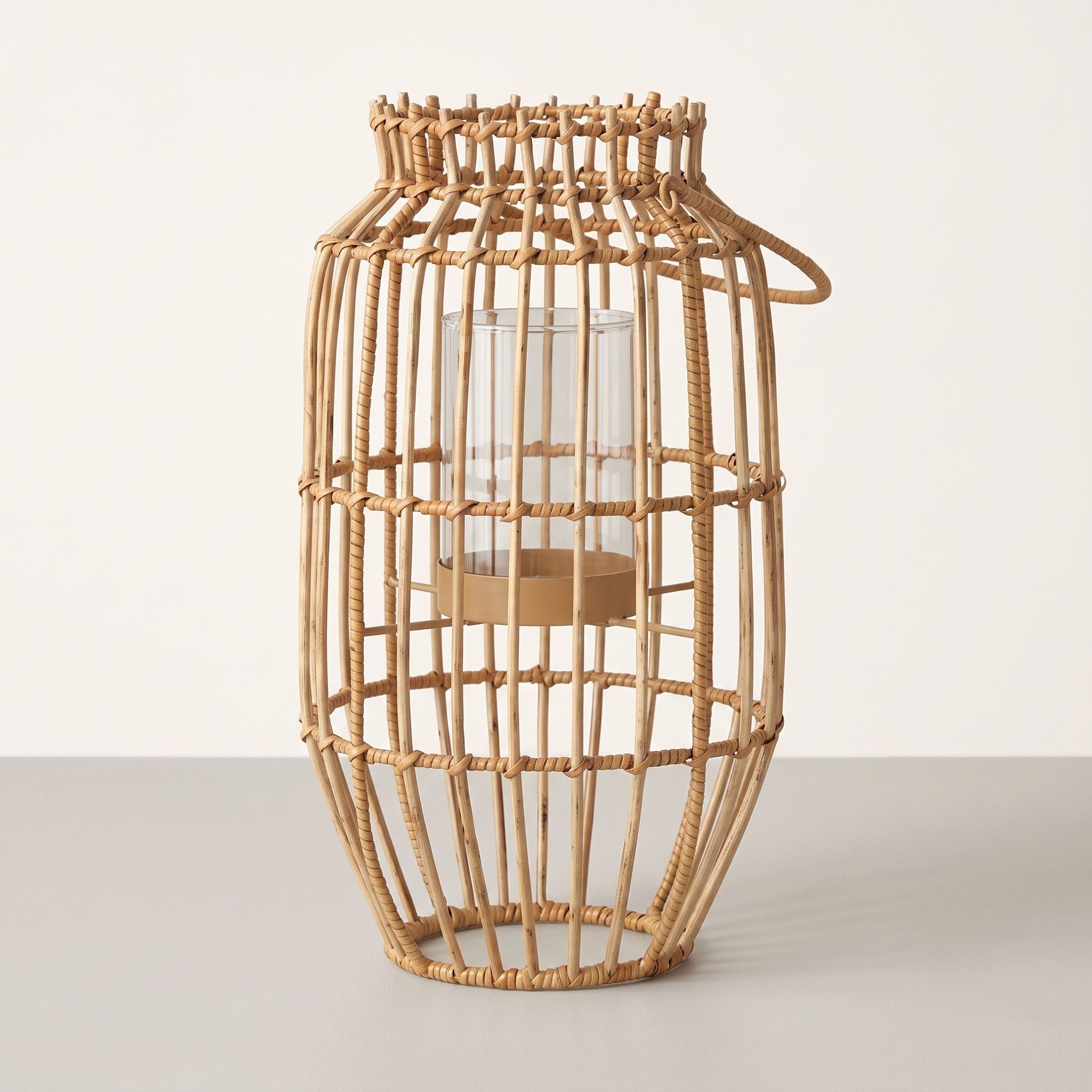 Round Rattan Candle Holder CHR-S04 (Mây) - Detail View 4 - Vietrustic