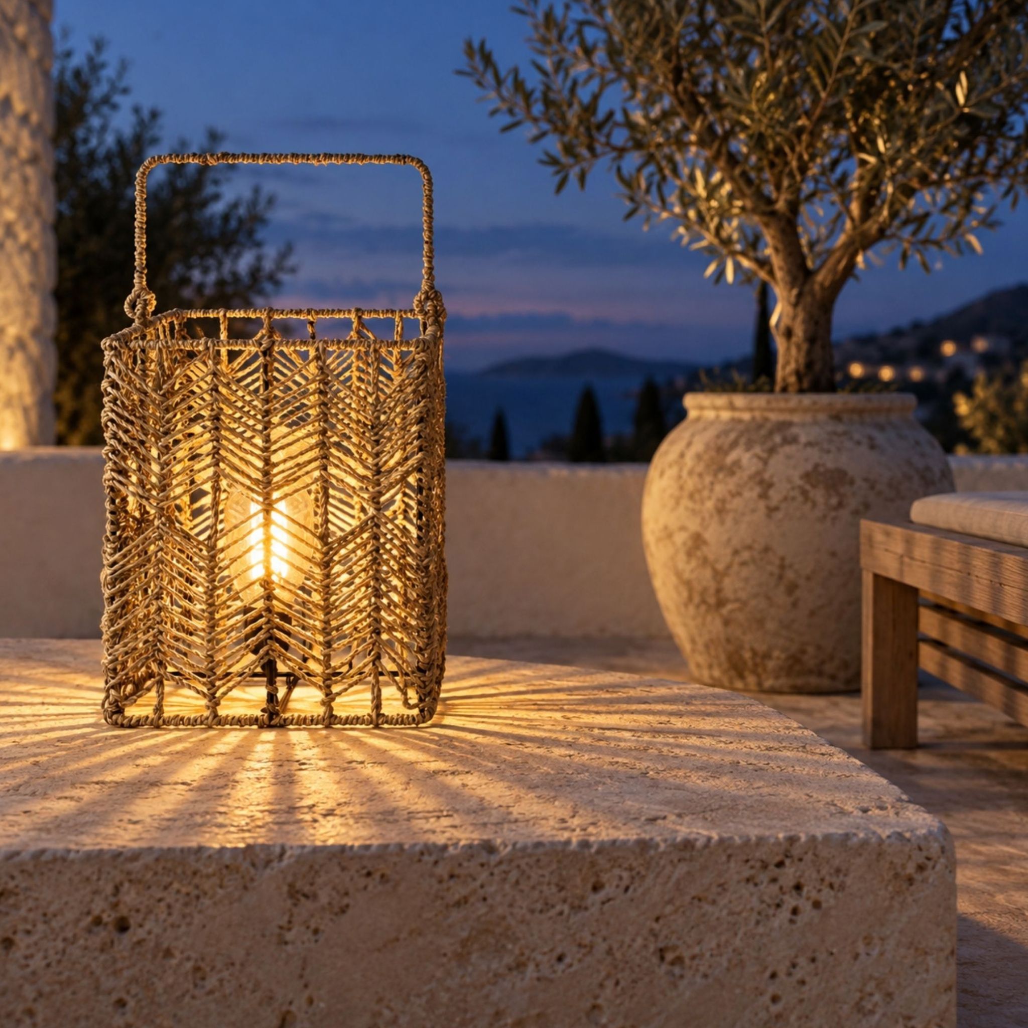 Rectangular Seagrass Lantern Set of 2 – CHS-K33 - Detail View 5 - Vietrustic
