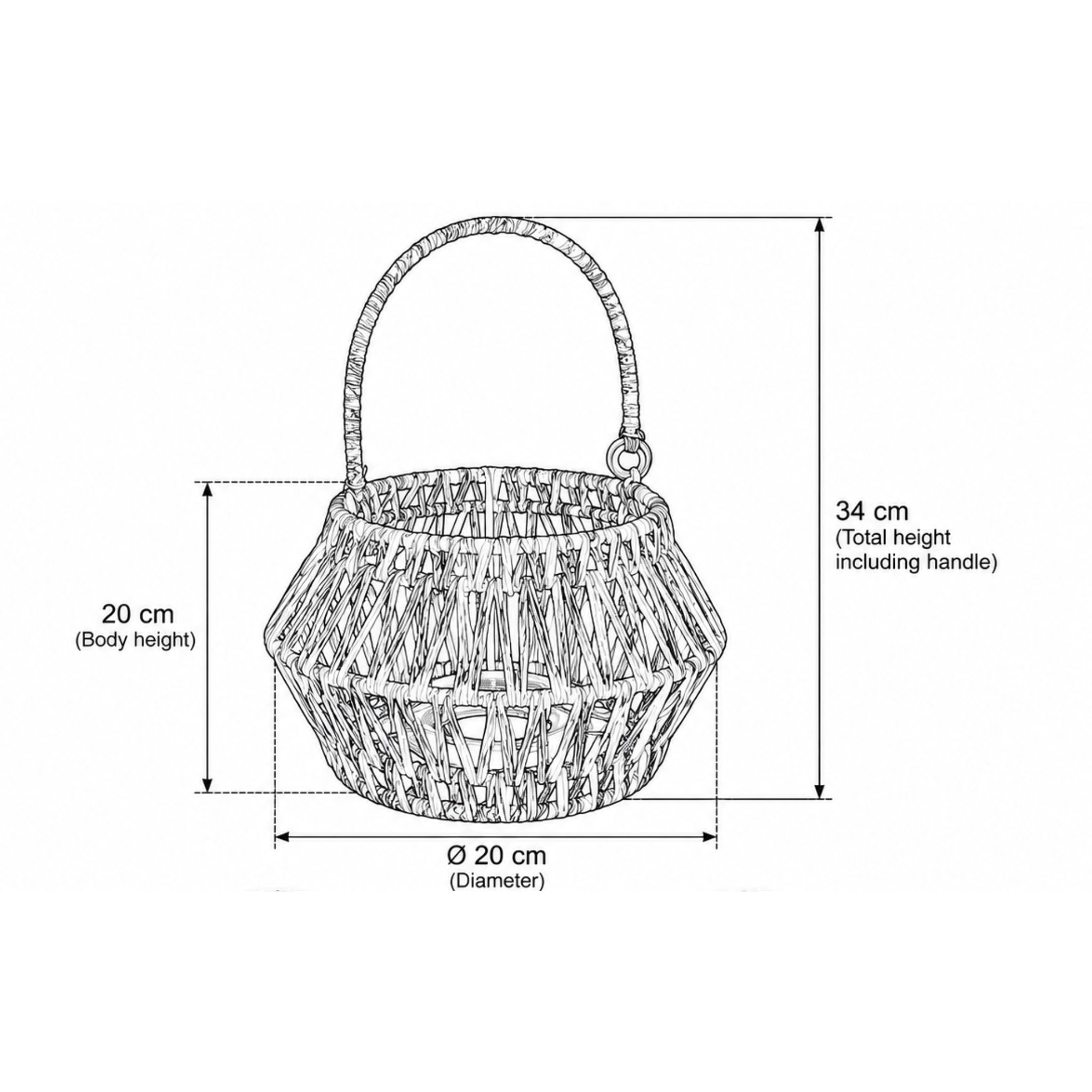 Round Jute Lantern for Restaurant Interiors – CHJ-K04 (Đay) - Detail View 2 - Vietrustic