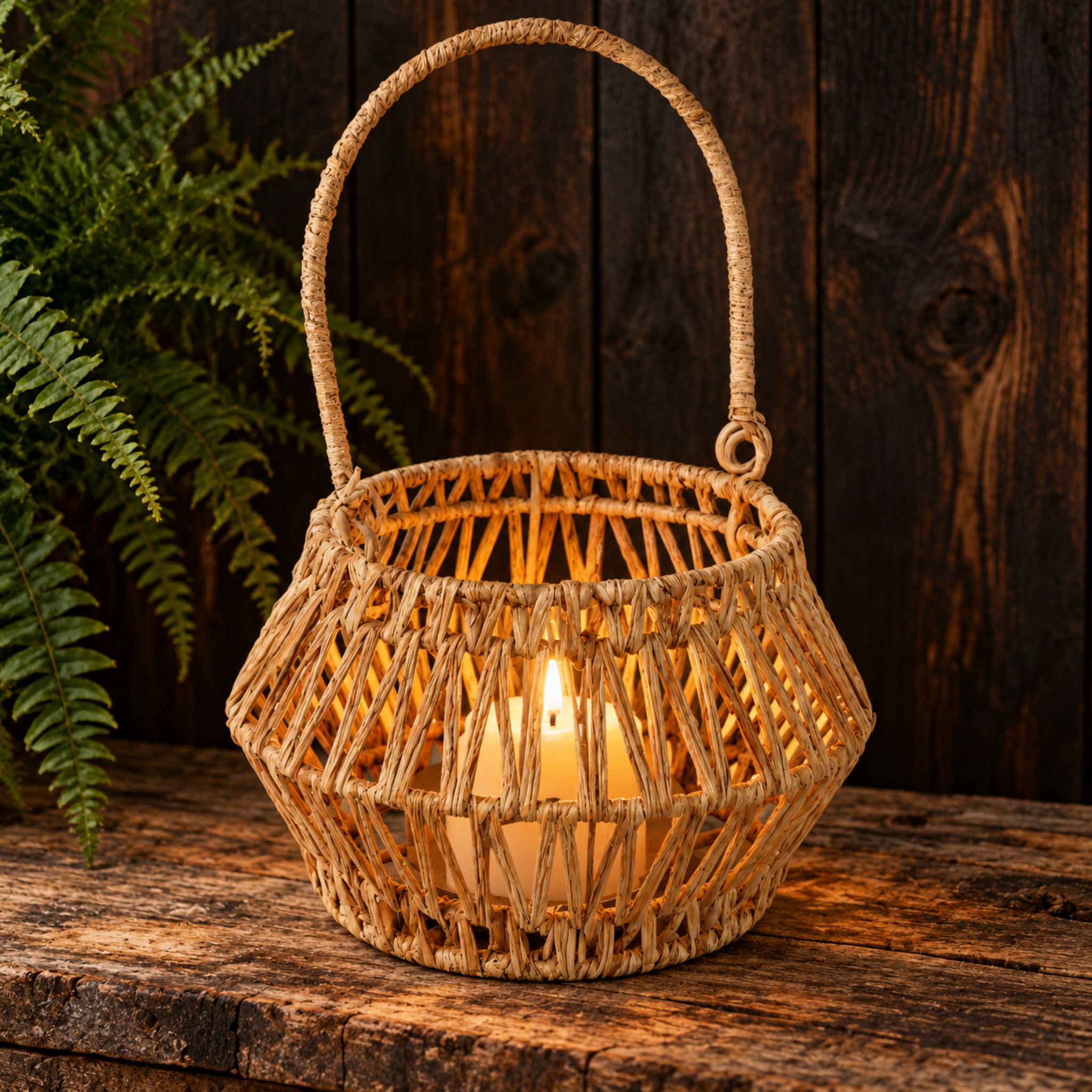 Round Jute Lantern for Restaurant Interiors – CHJ-K04 (Đay) - Detail View 3 - Vietrustic