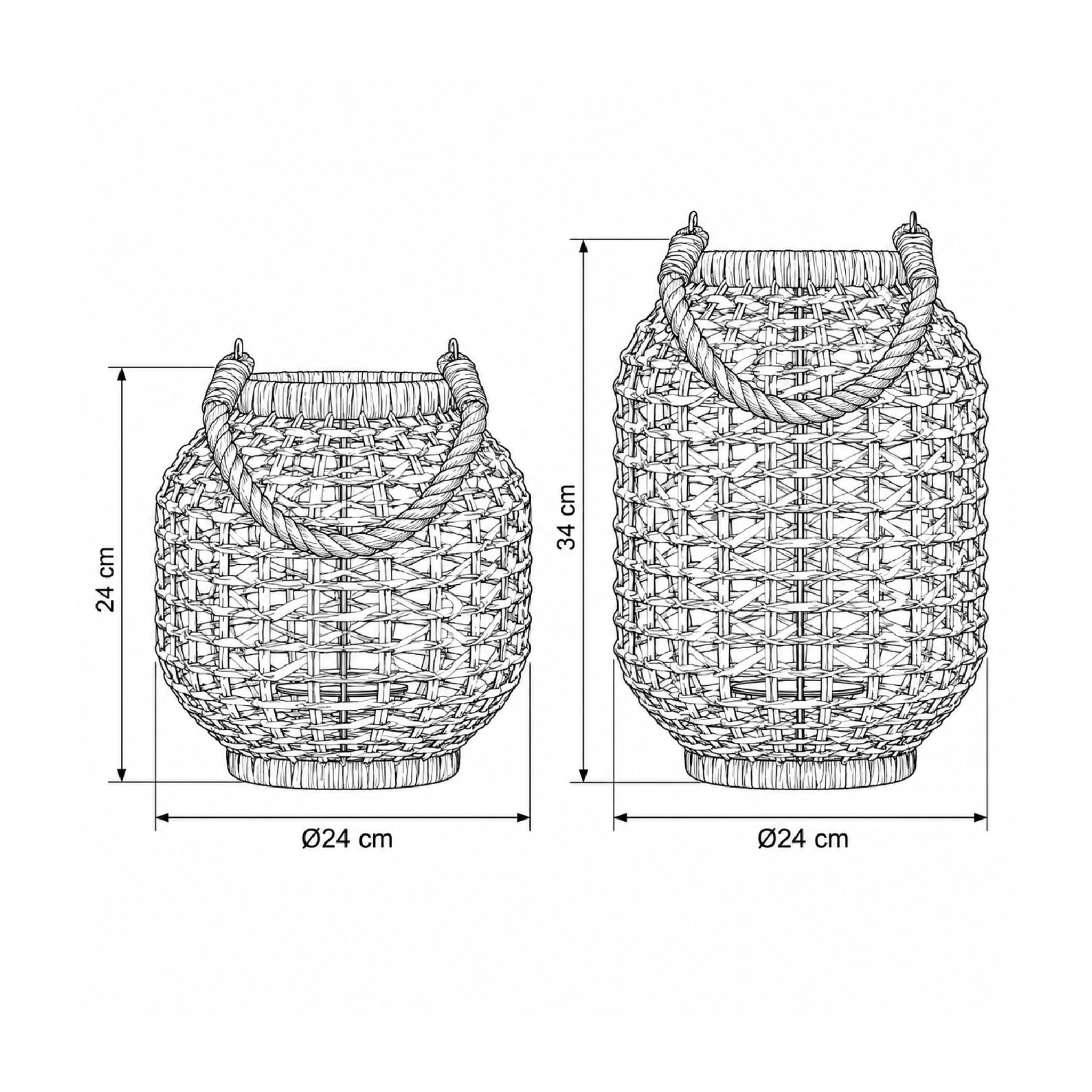 Round Handwoven Rattan Lantern – CHR-S33 (Mây) - Detail View 2 - Vietrustic