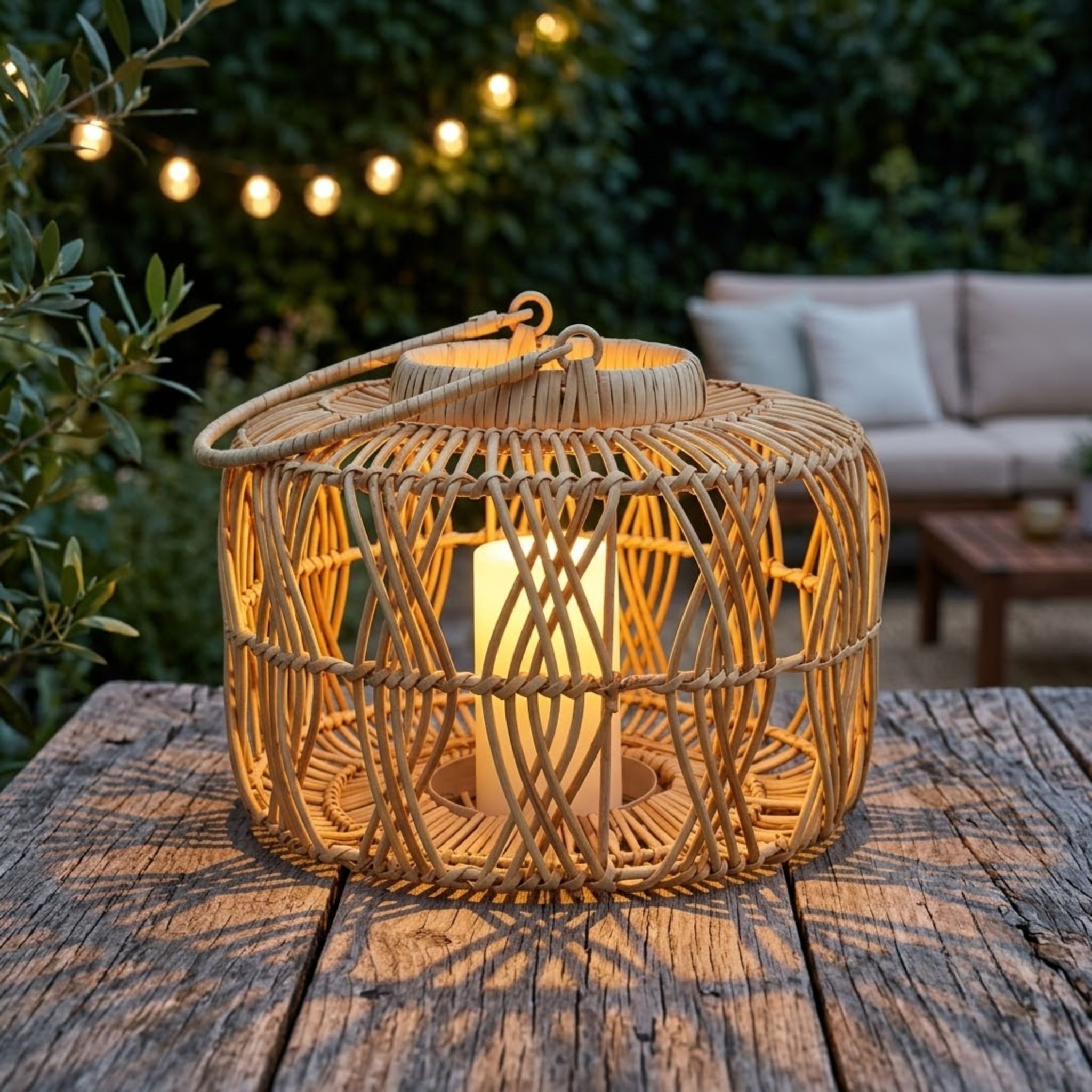Round Rattan Decorative Lantern for Restaurants – CHR-S50 (Mây) - Detail View 4 - Vietrustic