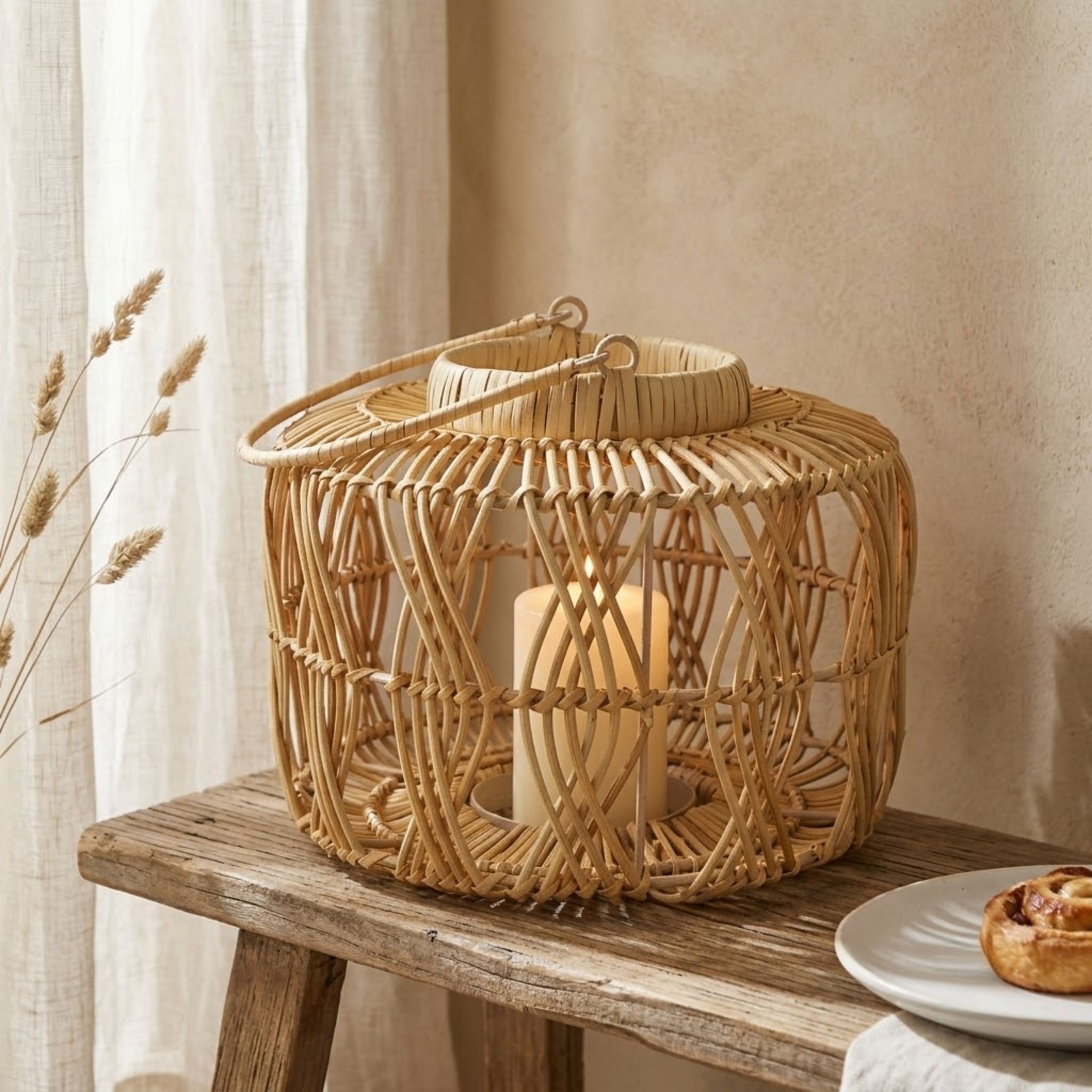 Round Rattan Decorative Lantern for Restaurants – CHR-S50 (Mây) - Detail View 3 - Vietrustic