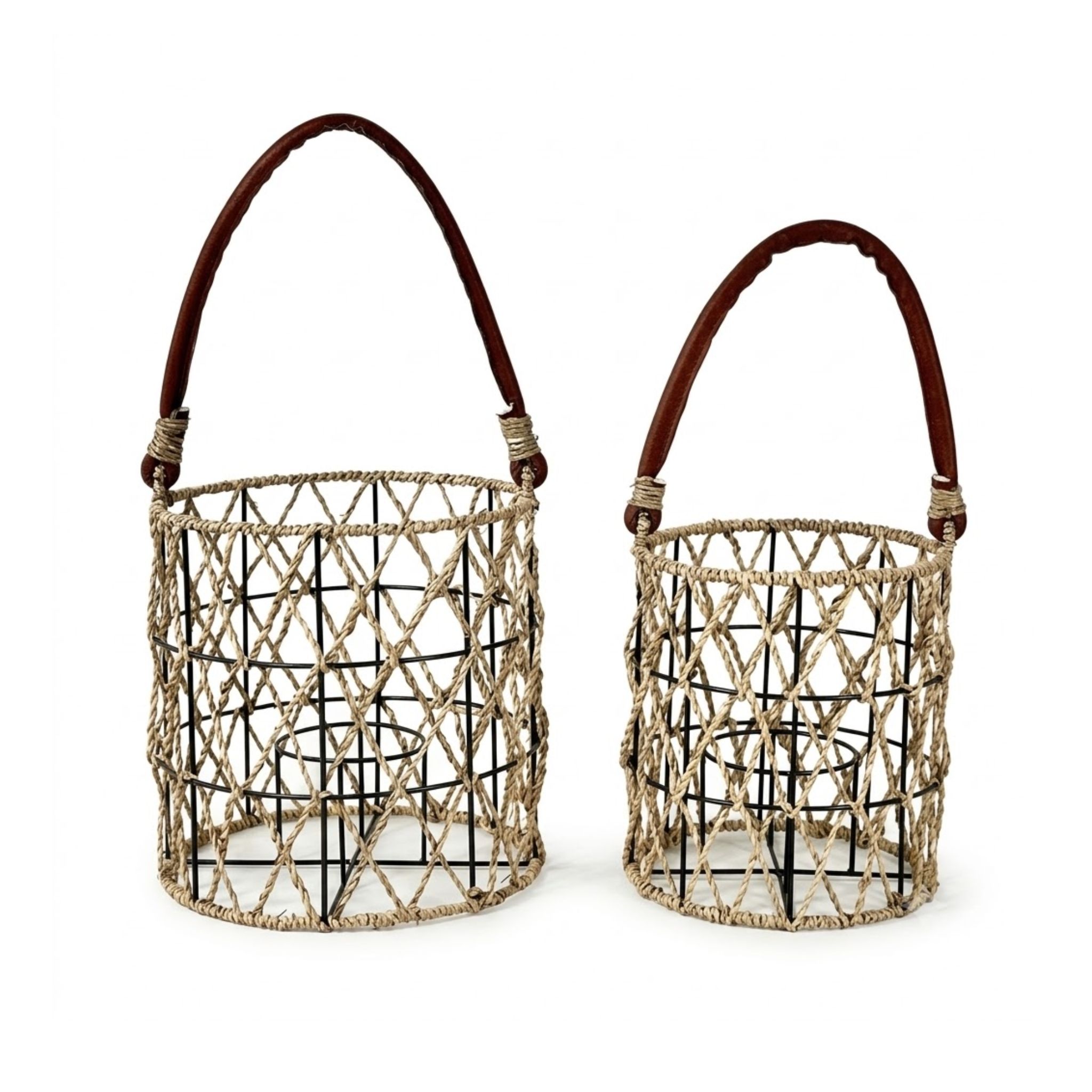 Round Seagrass Lantern Set of 2 for Restaurants – CHS-K26 (Cói) - SKU: CHS-K26 - Vietrustic
