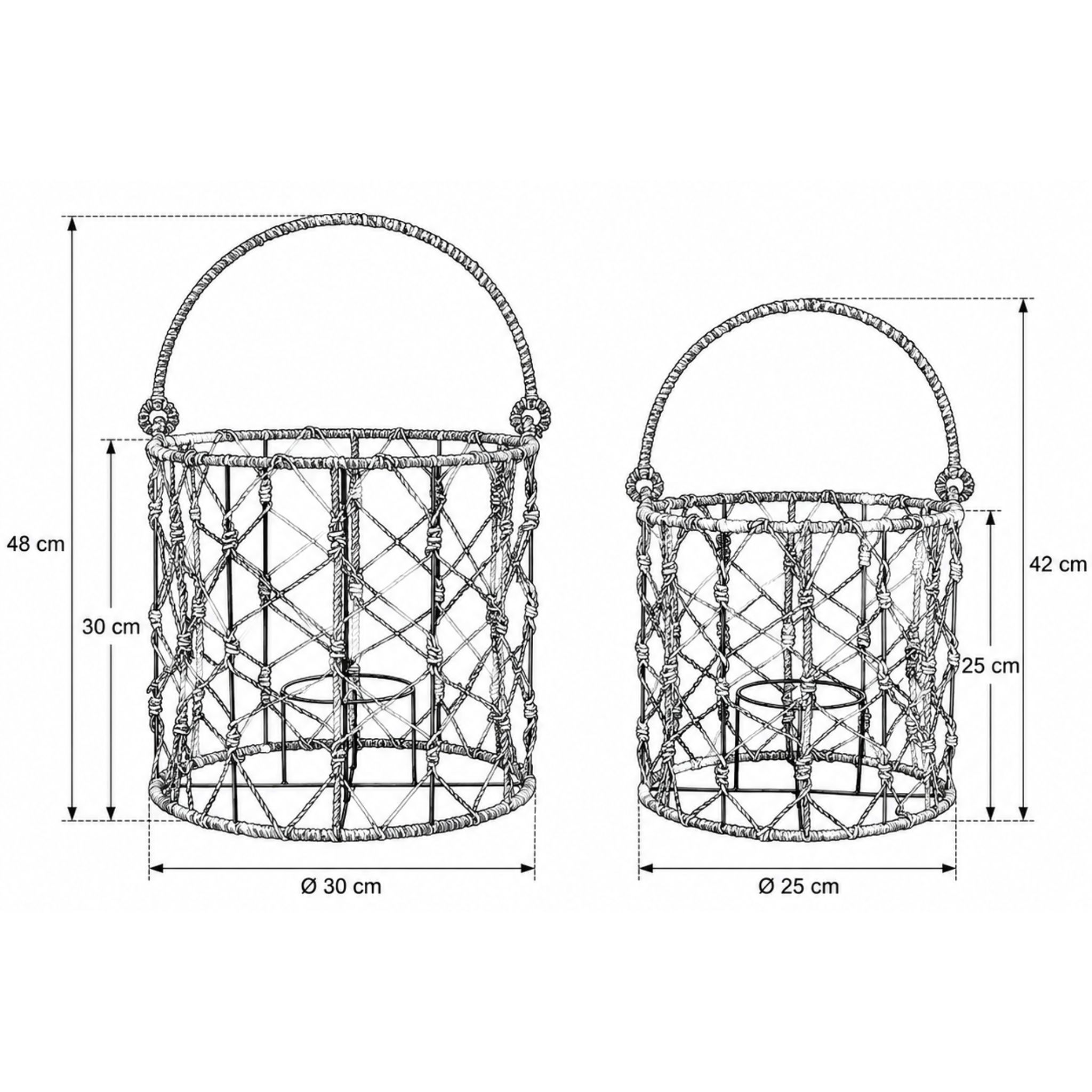 Round Seagrass Lantern Set of 2 – CHS-K28 (Cói) - Detail View 2 - Vietrustic