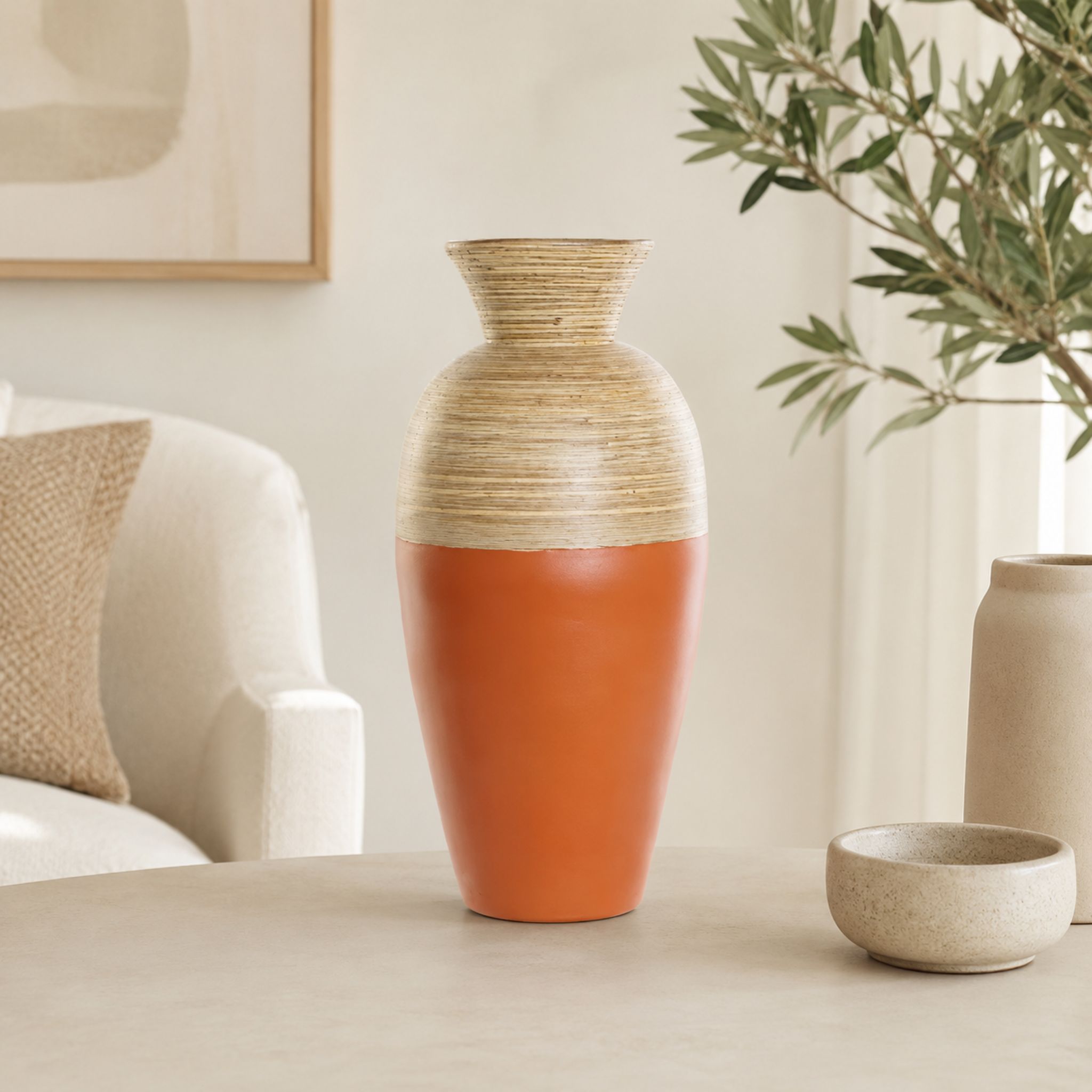 Round Bamboo Decorative Vase FVSB-K22 (Tre) - Detail View 3 - Vietrustic