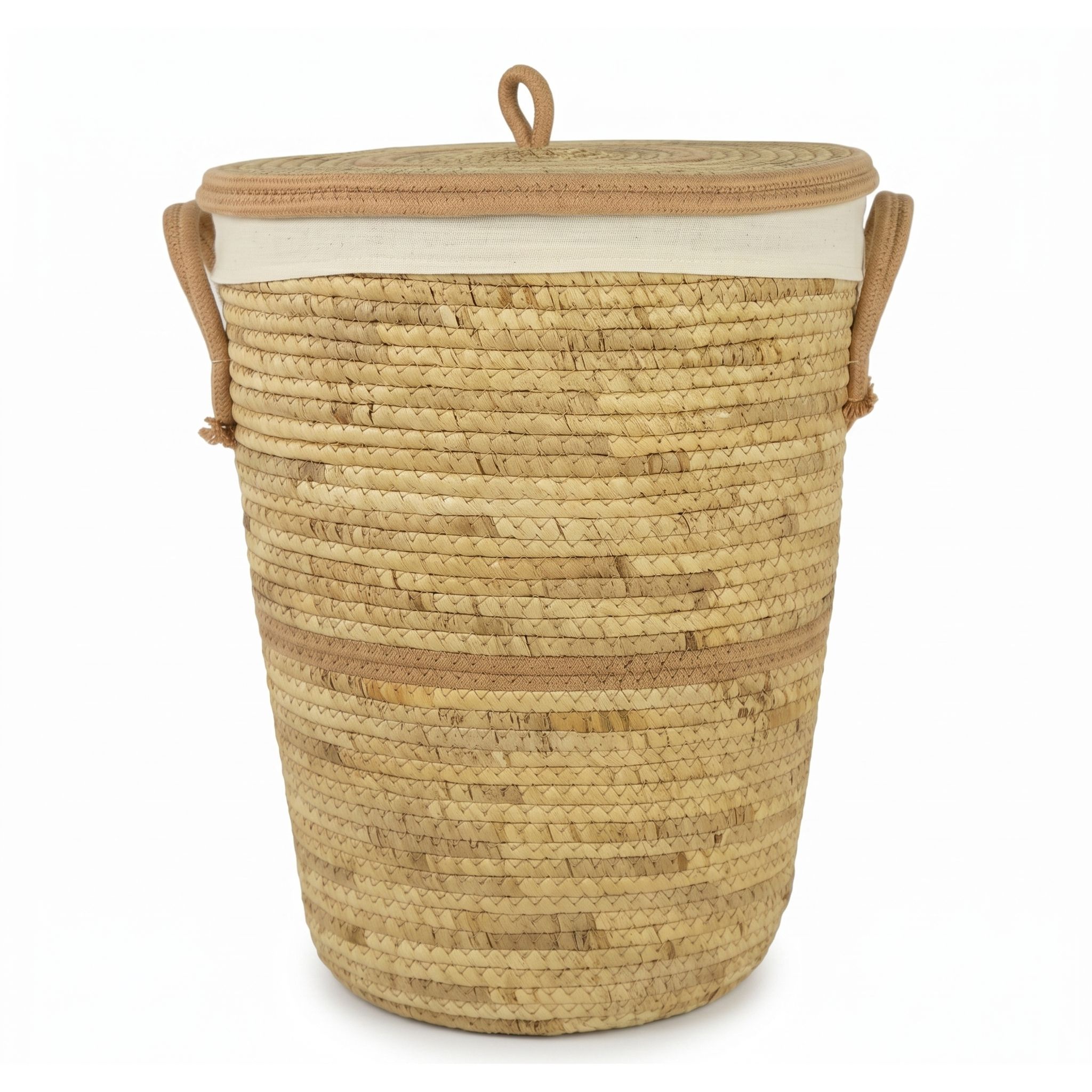 Water Hyacinth Laundry Hamper BKM-Z148 (Lục bình / Bèo) - SKU: BKM-Z148 - Vietrustic