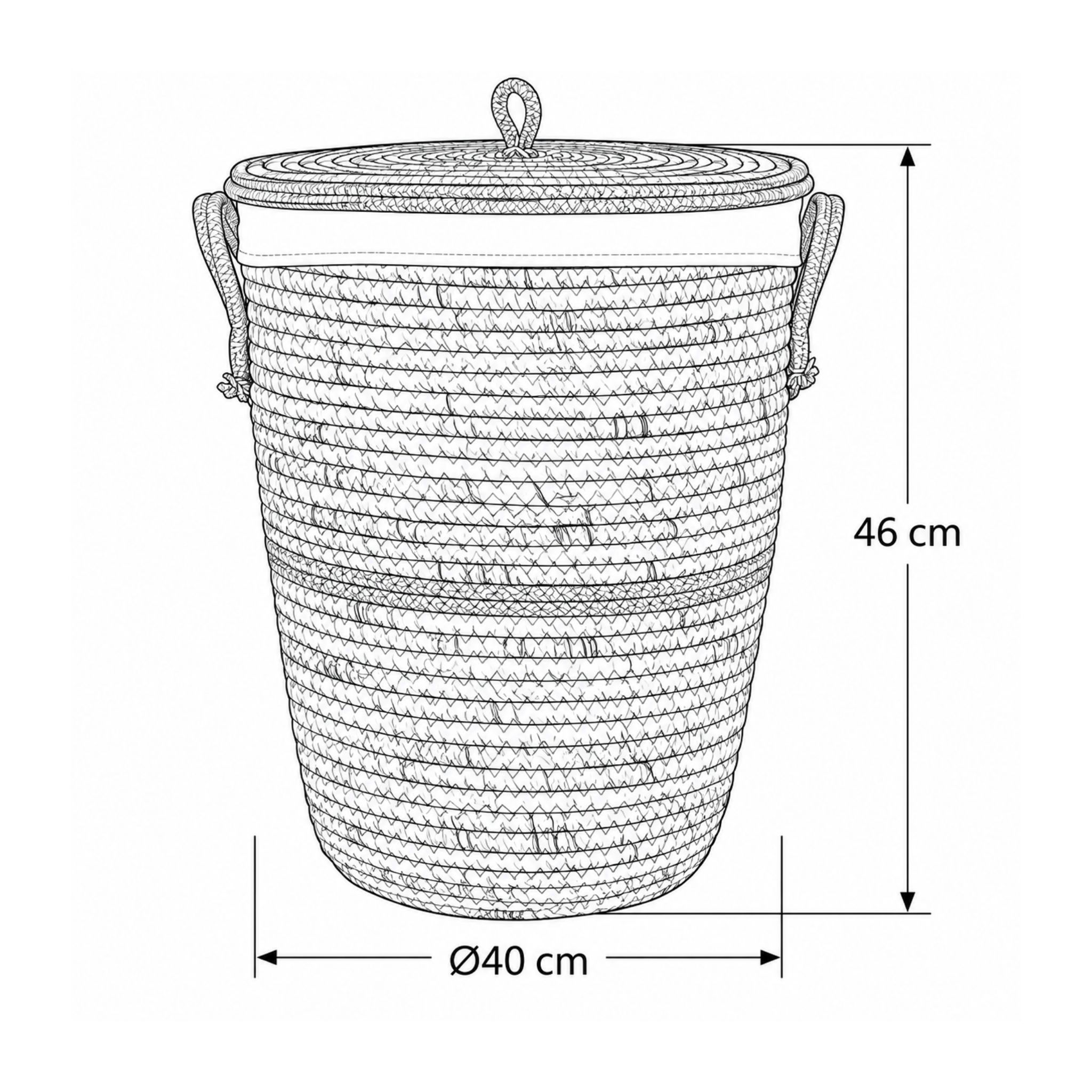 Water Hyacinth Laundry Hamper BKM-Z148 (Lục bình / Bèo) - Detail View 2 - Vietrustic