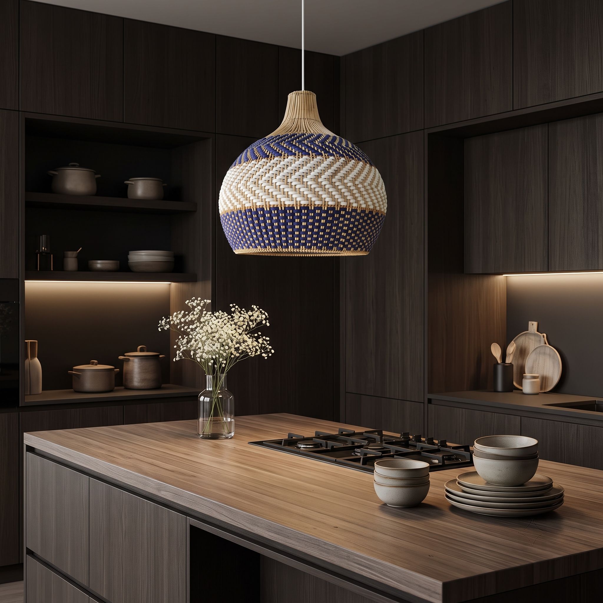 Round Rattan Pendant Lampshade LSR-K62 (Mây) - Detail View 3 - Vietrustic