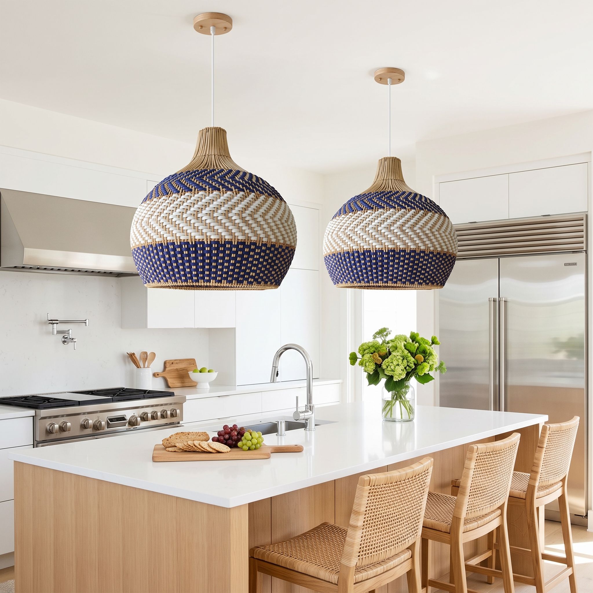 Round Rattan Pendant Lampshade LSR-K62 (Mây) - Detail View 4 - Vietrustic