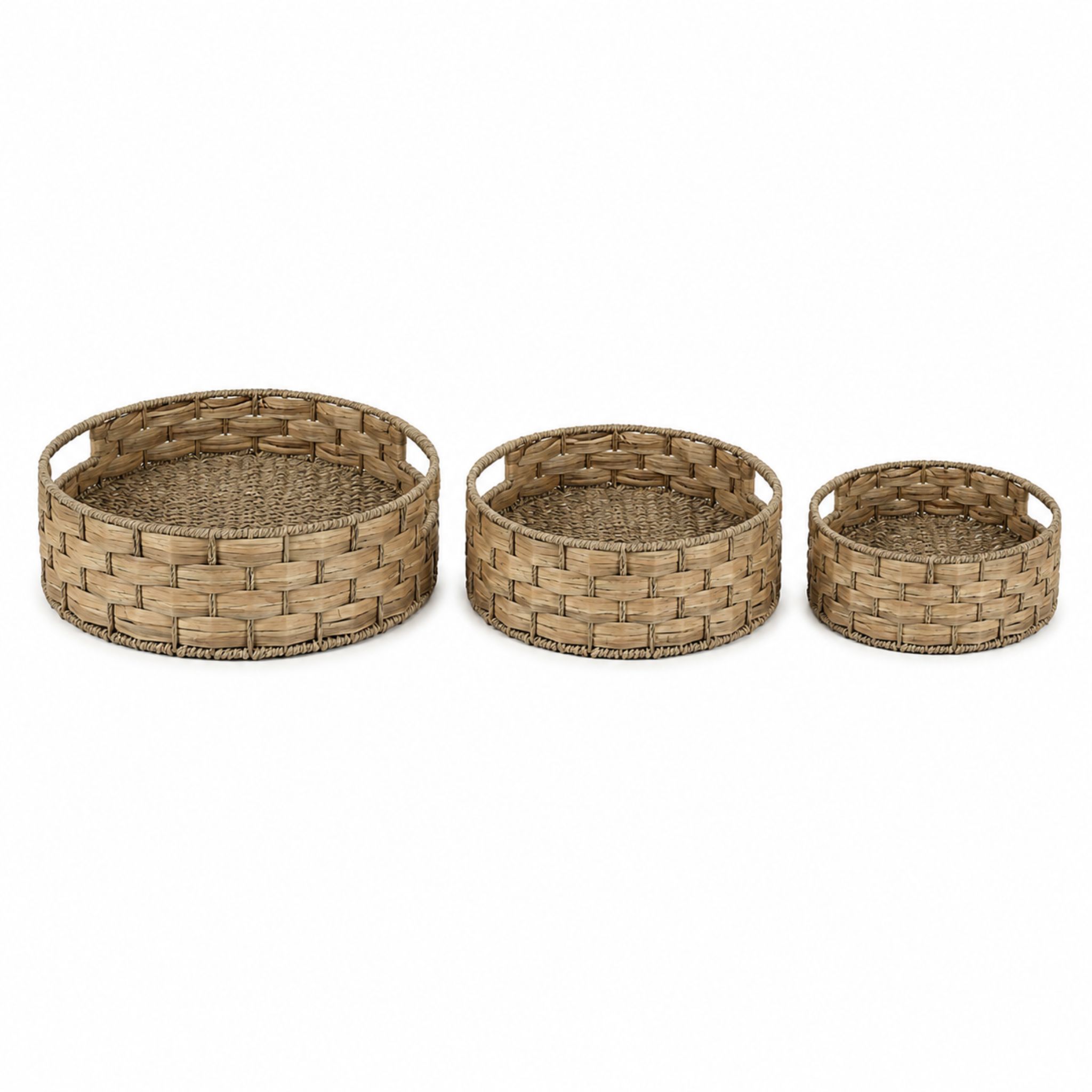 Round Water Hyacinth Nesting Basket BKH-K226 (Cói) - Detail View 3 - Vietrustic
