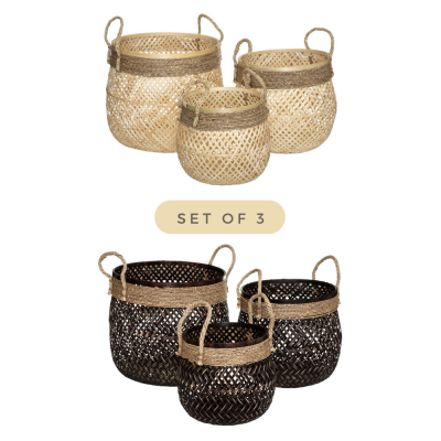 Bamboo Decorative Storage Bins Vietnam Supplier