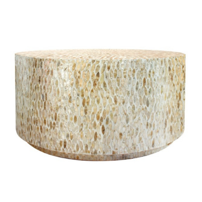 Capiz Round Drum Coffee Table Vietnam Supplier