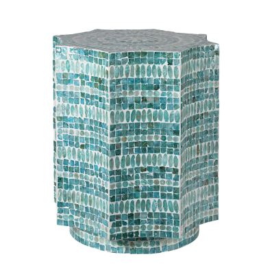 Mother of Pearl Inlay Shell Side Table Gift Decor