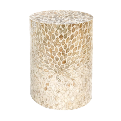 Mother of Pearl Inlay Shell Side Table Decor