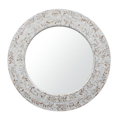 Mother of Pearl Small Round Mirror Handmade