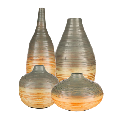 Spun Bamboo Home Decor Vases Handwoven