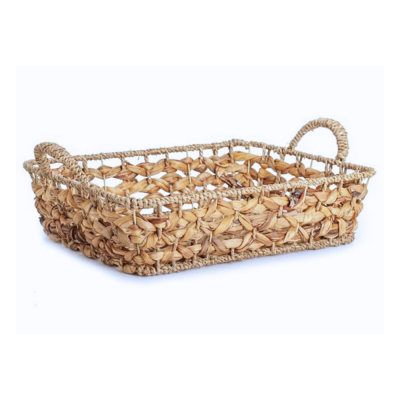 Water Hyacinth Serving Tray with Handles Wholesale Decor