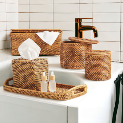 Rattan Rustic Bathroom Decor Vietnam Supplier