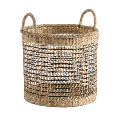 Seagrass Wire Basket Storage Handwoven