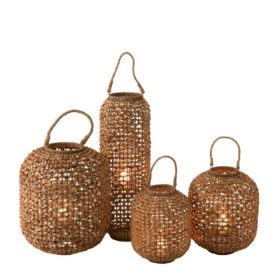 Water Hyacinth Hurricane Candle Holders Vietnam Supplier