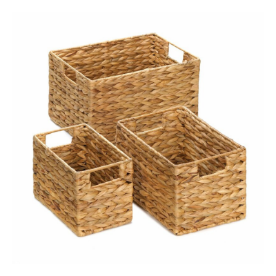 Water Hyacinth Wire Basket Storage Handwoven