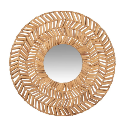 Water Hyacinth Wicker Mirror for Wall Handcraft